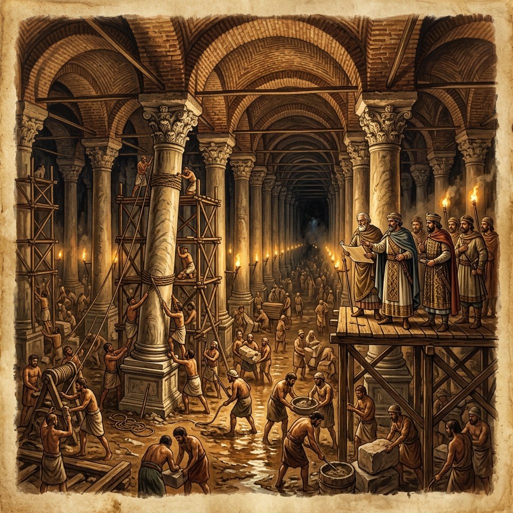 Byzantinische Geschichte der Basilika-Zisterne