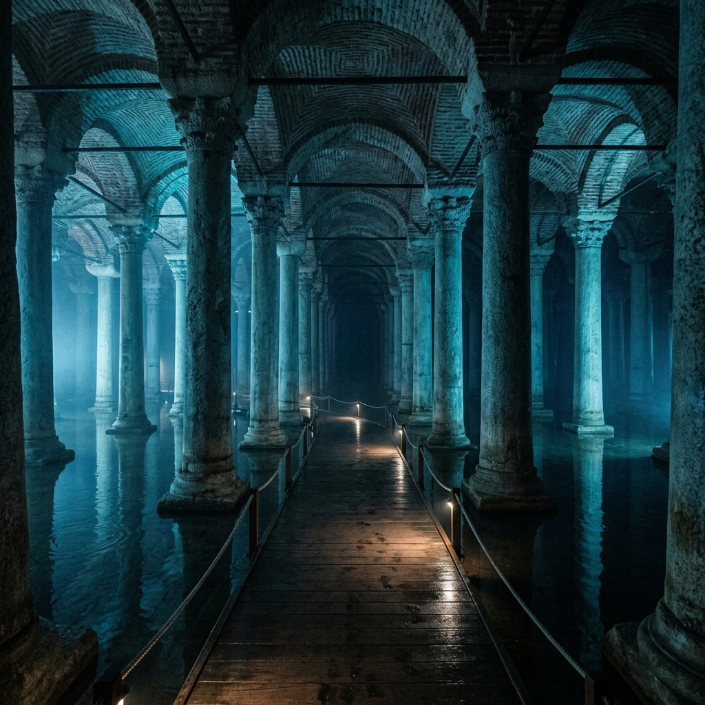Atmosphäre der Basilika-Zisterne Istanbul